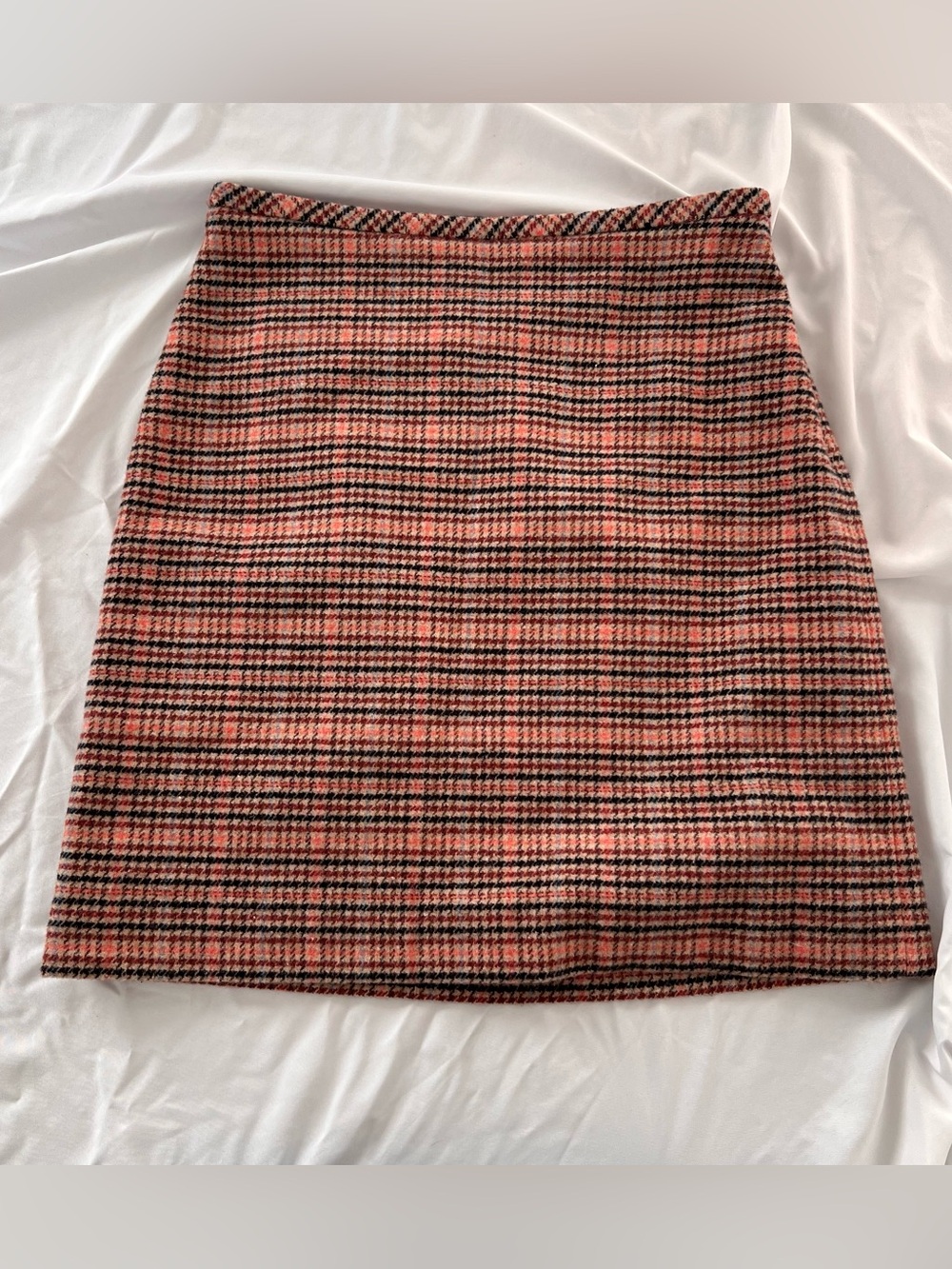 Vintage Talbots Wool Blend pink plaid skirt // fully lined // Size 2P
